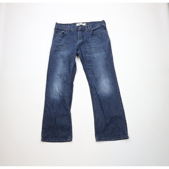Vintage Y2K Levis 527 Mens 34x30 Faded Wide Leg Bootcut Denim Jean Blue Cotton